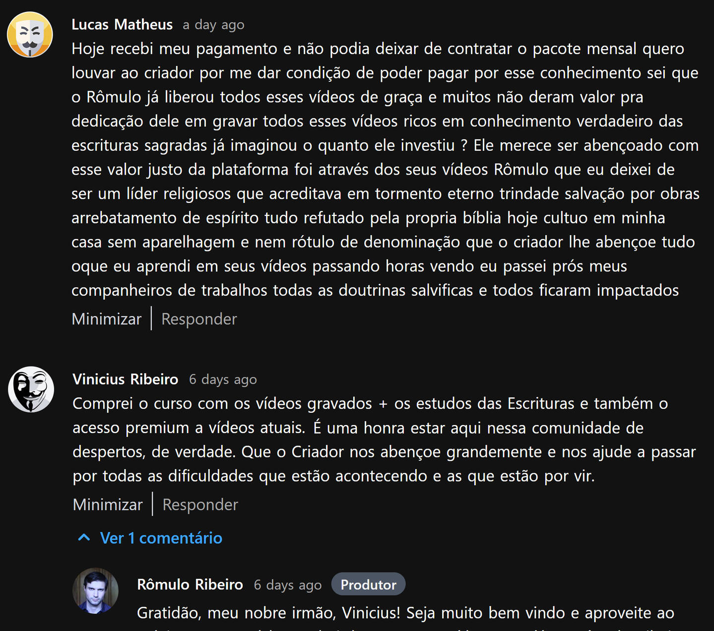 depoimentos